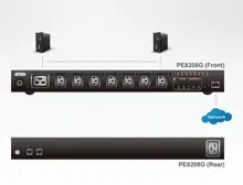 ATEN-PE8208G Eco  PDU/Power Distribution Unit (Elektrik Güç Dağıtım Ünitesi), 7 x IEC320 C13 10A maksimum + 1 x IEC320 C19 16A maksimum, 1U form
