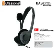 Classone Ah-9088Mv Base Serisi Kulaklık , Mikrofonlu Ve Kablodan Ses Kontrol / Siyah