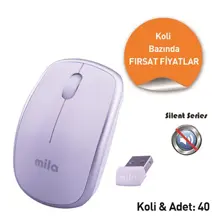 Mila Ml400 Silent Serisi Kablosuz Usb Nano Alıcılı Optik Mouse Beyaz / Gümüş-1 Koli