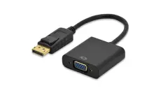 ED-84506 ednet DisplayPort <-> VGA Adaptör Kablosu, DP Erkek- HD15 Dişi, 0.15 metre, DP 1.2 uyumlu, UL, siyah renk 