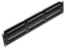 BR-GPCPNLU48002 GigaPlus 48 Port Cat 5e Patch Panel, Zırhsız/Ekransız (Unshielded), Universal IDC, siyah renk