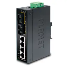 PL-ISW-621T Endüstriyel Tip Yönetilemeyen Ethernet Switch (Industrial Unmanaged Ethernet Switch)<br>
4-Port 10/100Base-TX <br>
2-Port 100Base-FX Multi-mode SC 2 km<br>
IP30, 40~75 Derece C